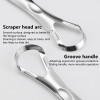 Stainless steel tongue scraper with non-slip handle